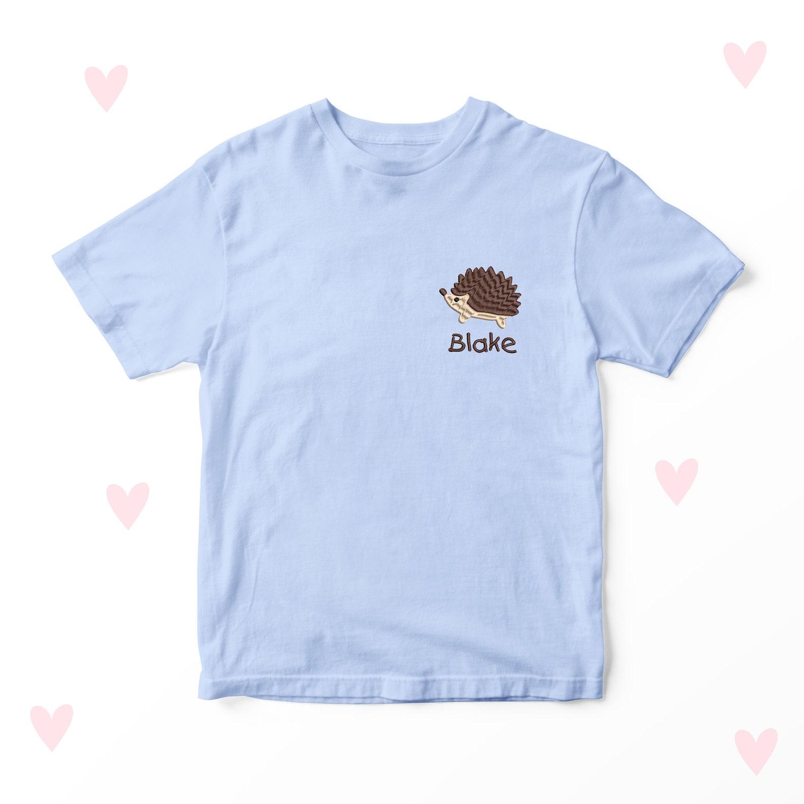 Embroidered Hedgehog Kids T-shirt: Personalized Cotton Clothing 110
