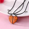 2Pieces Pendant Necklaces Basketball Shaped Pendant Necklaces Jewelry Alloy Material Birthday Gift for Women Men Girls