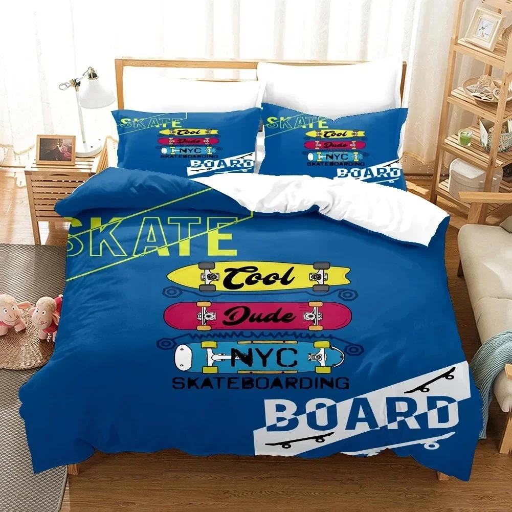 3D Print Scooter Skateboard Fashion Bedding Set Single Twin Double Queen King Cal King Size Bed Linen Set