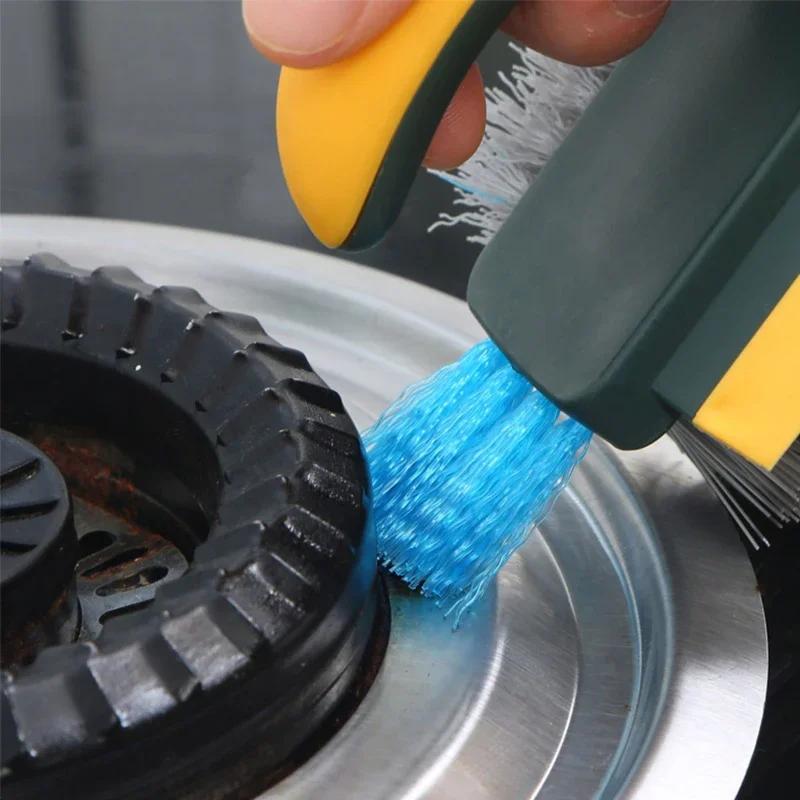 1/1pc 1-in-1  V-Shape Scrubber Brush Bathroom Gap Clean Brush Multi-Purpose Corner Tile Floor Gap Window Groove Cleaning Tool