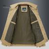Men Jacket Lapel Long Sleeve Multi Pockets Design Jacket Coat Solid Color Single Breasted Outdoor Jacket Daily Wear