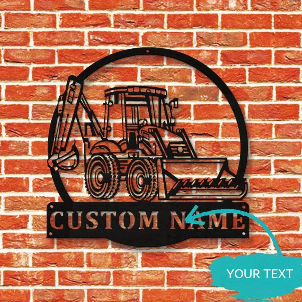 Metal Wall Art Backhoe Loader Truck Sign, Custom Heavy Equipment Decor, Sleek Garage Man Cave Gift