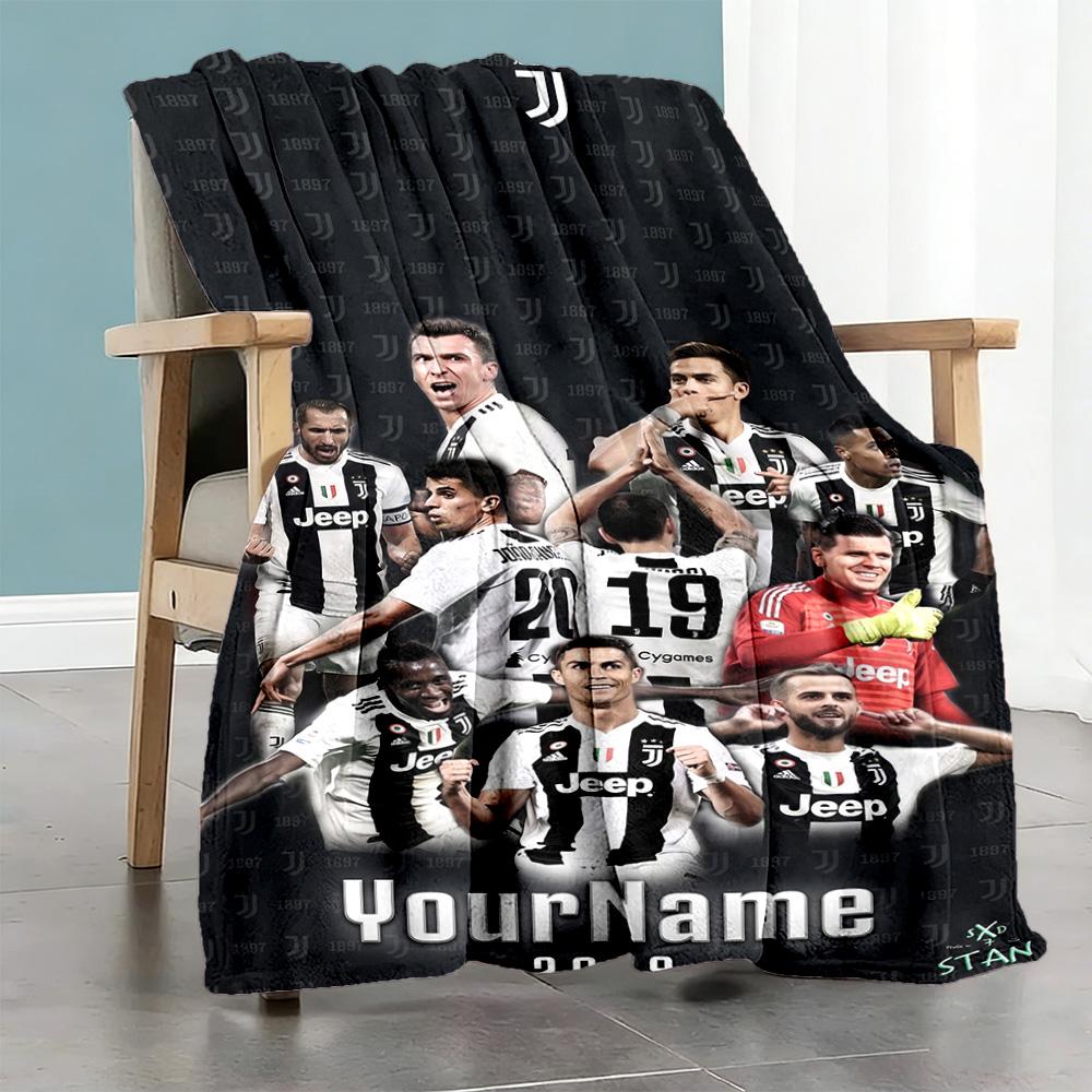 Juventus Personalized Text Blanket Lightweight Personalized Blanket Durable Comfort Throw For Home Decor Livingroom Seaside Bed Four Seasons Universal
