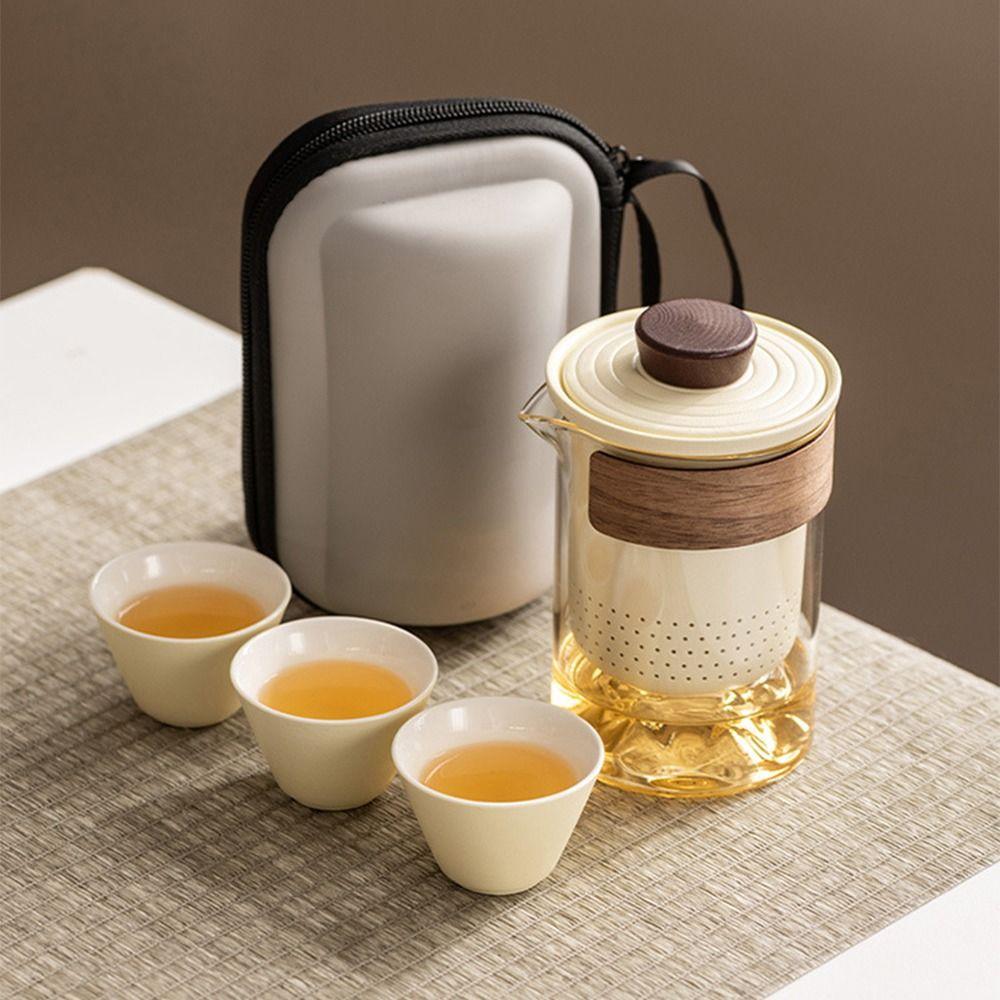 With Tea Strainer Porcelain Tea Sets Chinese Style Kung Fu Tea Set Simple Mini Tea Cup Set  Office