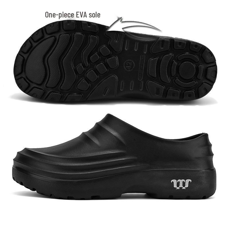 

Мужские водонепроницаемые нескользящие туфли шеф-повара - маслостойкие, износостойкие, рабочие туфли на мягкой подошве с запатентованным дизайном для безопасности на кухне. 37 чёрный