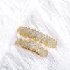 New Stock Hiphop CZ Paved Zircon Grillz 18Gold Teeth Decoration Brass Grills with Heart Shape Men Specially Designed for Gift