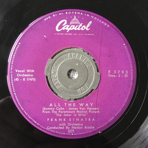 

7inch Record FRANK SINATRA All The Way Chicago F3793 Capitol Records 1958 Netherland Jazz Used