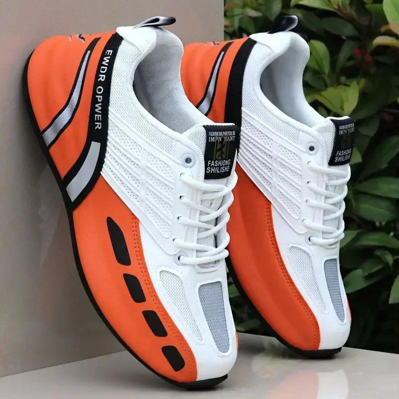 Men's Leather Casual Sneakers Brand Designer Men Running Shoes Fashion Thick-soled Sports Shoes Breathable Men Tennis Shoes