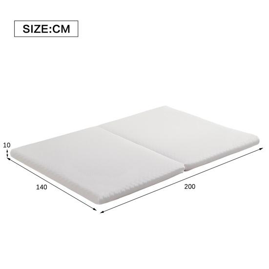 Foldable Mattress, Honeycomb Fabric, Ergonomic, Breathable And Durable, Compression Packaging, Multi-Purpose Mat, Hardness H3, 23D Sponge, White,