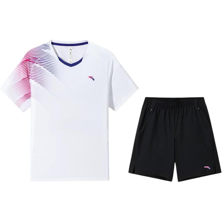 

Anta Удобный Универсальный Пуловер Короткий Рукав Однотонный Простой Шорты на Шнуровке Спортивный Костюм Мужской Спортивный Костюм 952537205-1 L