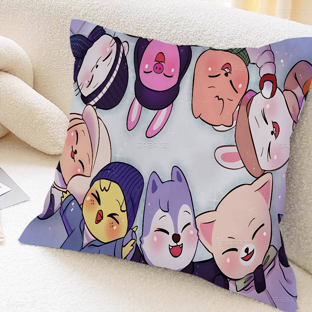 

K-Kpop Stray K-Kids S-Skzoos Personalized Picture Text Home Decorative Pillows Household Gifts 45x45cm 12x12Inch