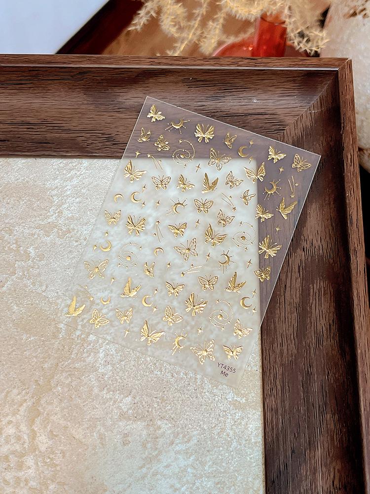 

YITU Горячее тиснение Бабочка и Звезда Луна Наклейки для ногтей (Самоклеящийся, Перфорированный, YT4355)