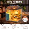 Hallisun DIY Miniaturhaus Kunststoff Puppenhaus Möbel Spielzeugfigur Haus für mit USB-Licht Staubschutzabdeckung und Kleiner 3D Bastelbausatz Geeignet für