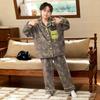 Boys Coral Fleece Pajamas Set Winter Thick Flannel Loungewear Kids