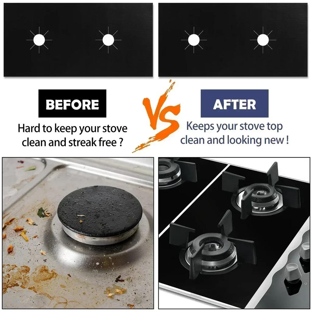 Stove Burner Covers Gas Stove Protectors Reusable Non-Stick  Fast Clean Liners Washable Stove Top Covers for Kitchen/Cooking
