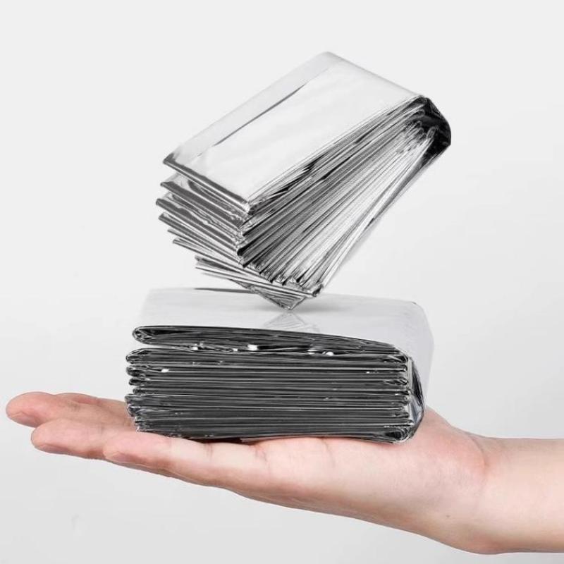 5 Pcs Emergency Reflective Thermal Blanket Space Blanket Designed For Body Warmer Outdoor First Aid Camping Hiking Travel