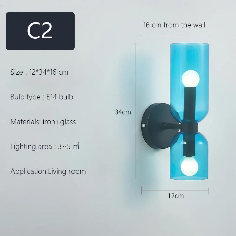 Glass Modern Wall Lamp Fixtures Creative Bedroom Bedside LED Wall Decor Sconce Light Lighting for Bedroom Living Room Home Decor