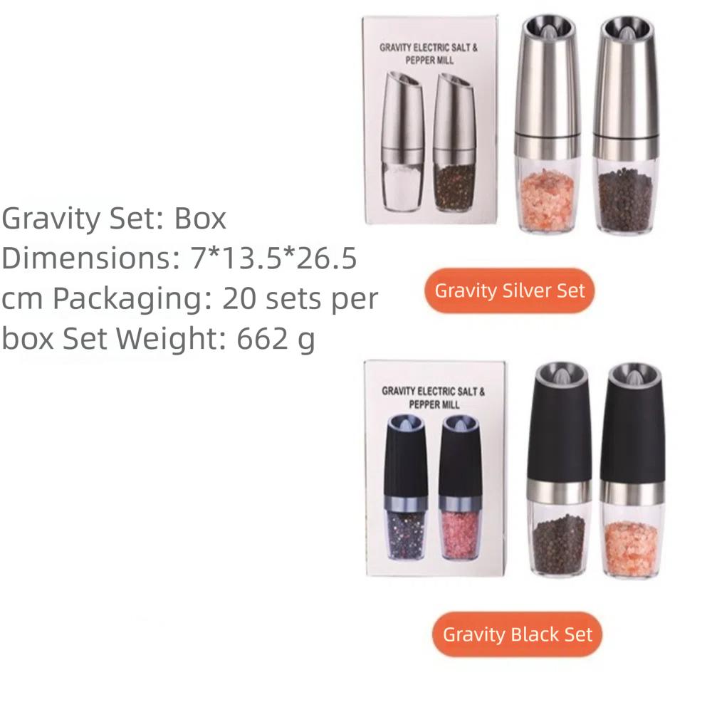 2 Pack Gravity Sensor Automatic Grinder Electric Grinding Machine New Pepper Grinder Kitchenware