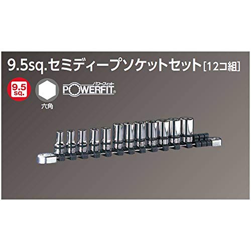 Nepros 3/8"sq. Semi-Deep Socket Wrench Set (12pcs.)