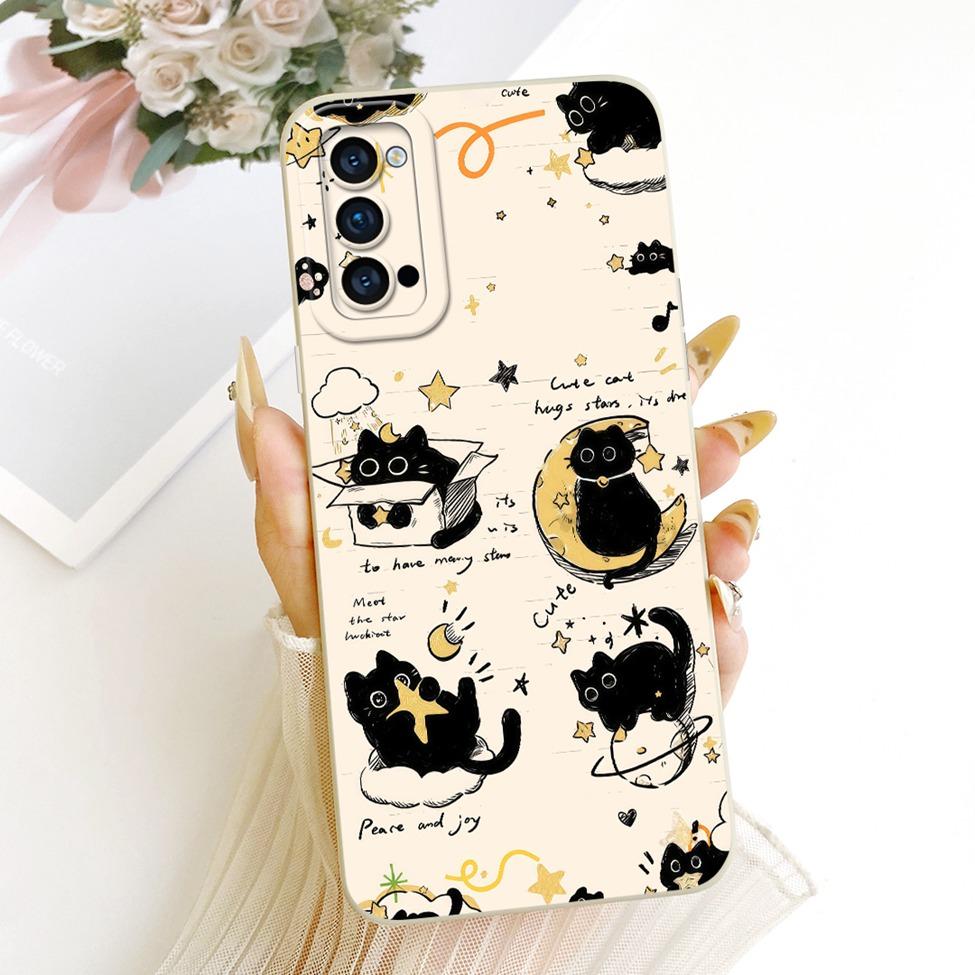 Pouzdro Pro Oppo Reno4 5G Kryt Módní Kreslené Roztomilé Vtipné Malované Silikonové Pouzdro Na Telefon Pro Oppo CPH2091 PDPM00 PDPT00