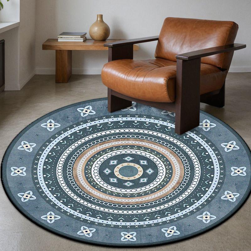 Vintage Bohemia Round Rug Chair Mat Fluffy Carpet Living Room Home Decor Large Area Rugs Antiskid Bathroom Entrance Foot Mats