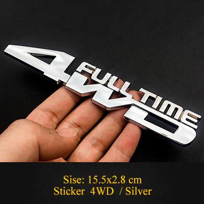 1pcs 4WD Metal 3D Chrome Car Stickers Badge Decal Car Styling Full Time 4wd Sticker for Mitsubishi Mazda TOYOTA Cadillac FORD