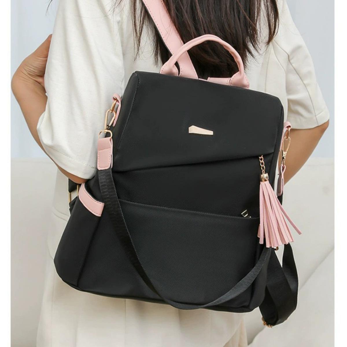 

Anti Theft Men s and Women s Backpacks, High-end Travel Bags, Fashionable Contrasting Colors, Outdoor Commuting, Leisure, Fashionable Leisure Bags рожевий