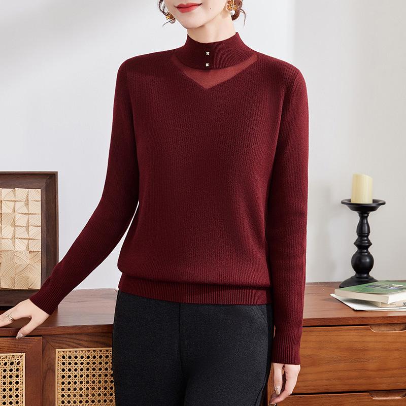 

Mom s Winter Plus Velvet Red Sweater for the Year of the Horse - Warm Middle-Aged Women s Base Layer Top XL (105-120 jin)