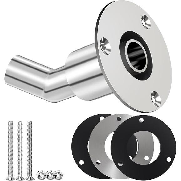 Thru Hull Exhaust Skin,24Mm Stainless Steel 316 Thru Hull Exhaust Skin Fitting With Bolts And Nuts For 24Mm Tube Pipe Socket Hardware For Diesel Thru Hull Exhaust-W