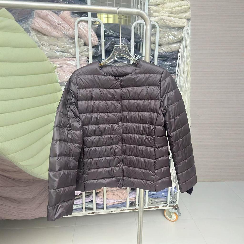 Women's Ultra-Light Convertible Down Jacket - 90% White Duck Down, Round/V-Neck, for Spring, Autumn, Winter