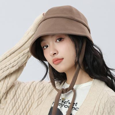 Fisherman Hat Women's Warm Basin Hat Autumn Winter Strap Bucket Hat