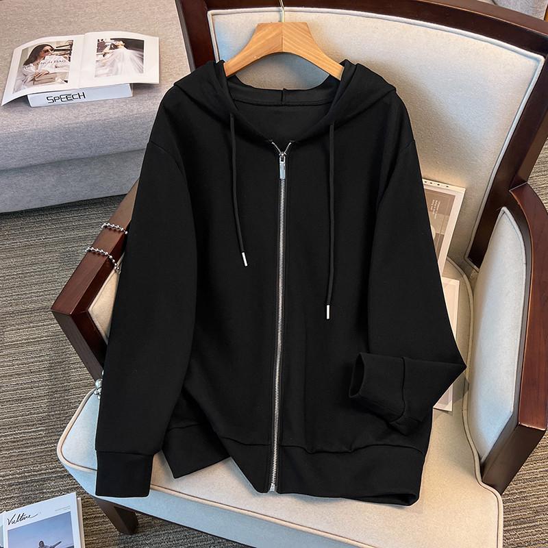 Plus Size Women's Fashionable Hoodie Cardigan, Super Loose Fit, Bust Sizes 150-170