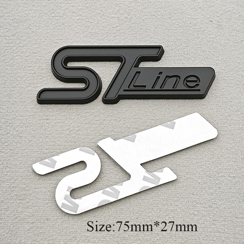 BLFE6 3D Metal Car Styling Logo STLine ST Rear Trunk Badge Front Grille Emblem For Ford Foucs Fiesta Mondeo Escape Exterior Accessorie