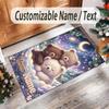 Tappeto in Velluto di Cristallo a Tema Orsacchiotto Tappetino Morbido Personalizzato con Nome Testo Decorazione per la Casa