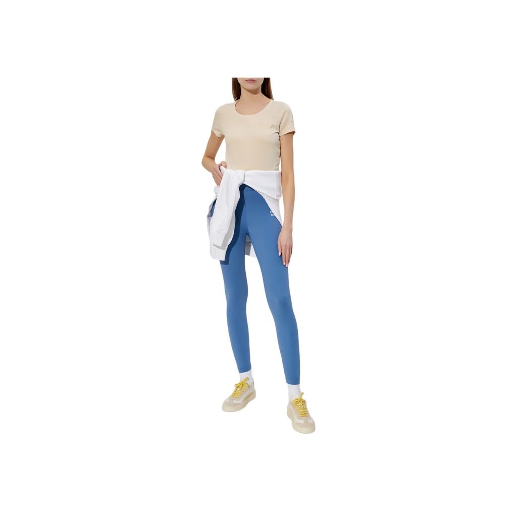 Emporio Armani EA7 Rundhals Kurzarm T-Shirt Mit Glänzenden Pailletten SS26 Damen Oberteile 8NTT65-TJDQZ-U1088