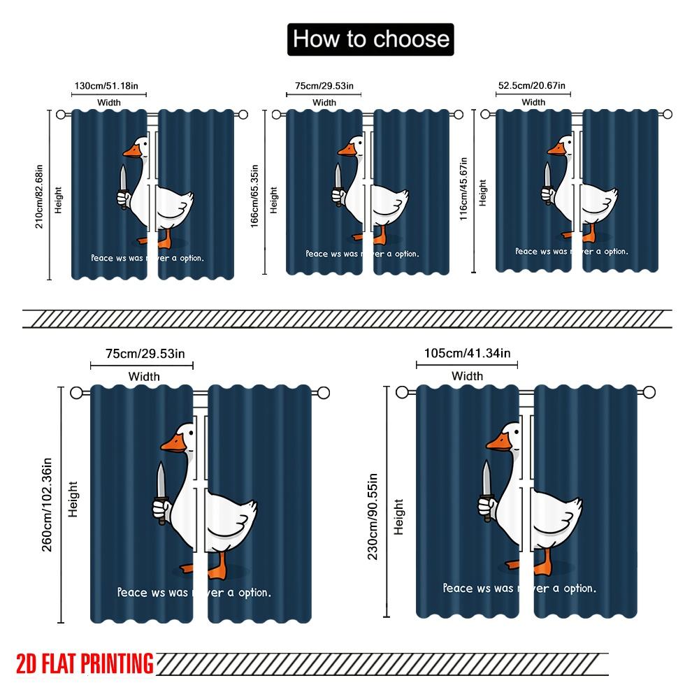 2pcs 2D flat printing Window Curtains Peace was never an option. 100% Polyester Fabric Without Electricity Festive Wall Decor