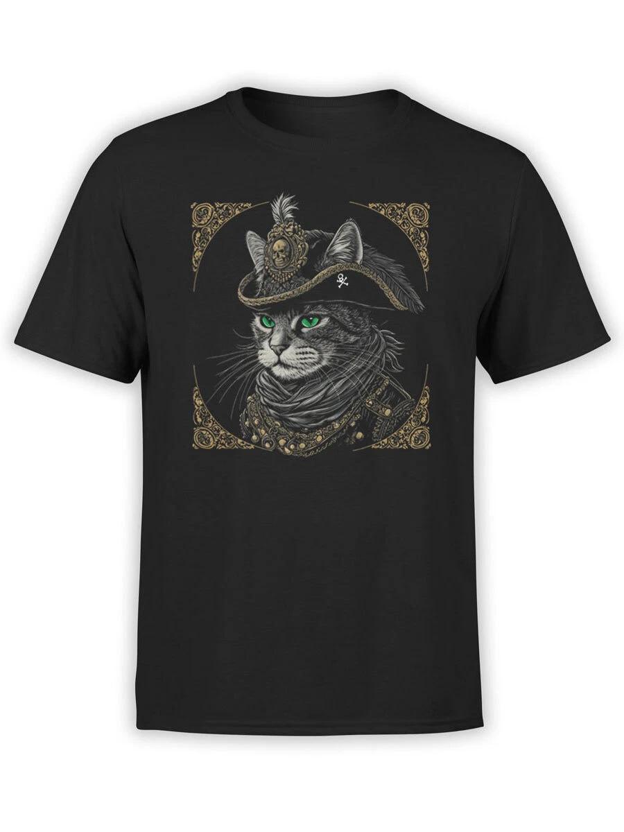 FANTUCCI Unisex Cool T-Shirts | Pirate Cat T-Shirt | 100% Cotton L