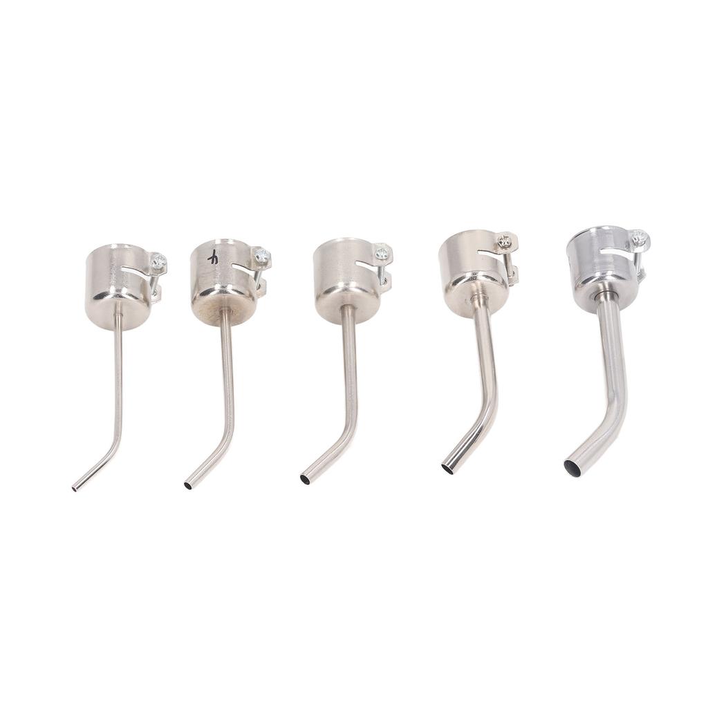 5Pcs Heat Gun Nozzle Aluminum Alloy Curved Hot Air Nozzle Tip Soldering Station Accessory for 850