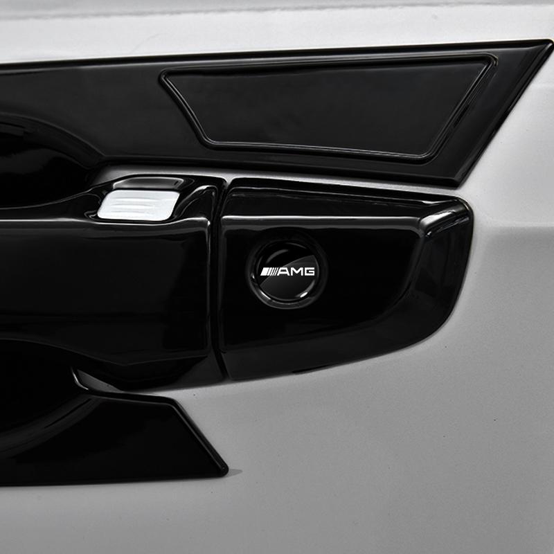 Car Lock Keyhole Stickers Door Lock Protect Car Stickers For Mercedes Benz AMG W212 W205 W246 W177 W176 W213 GLC GLE GLS ML Welcome Laser Logo Lamp