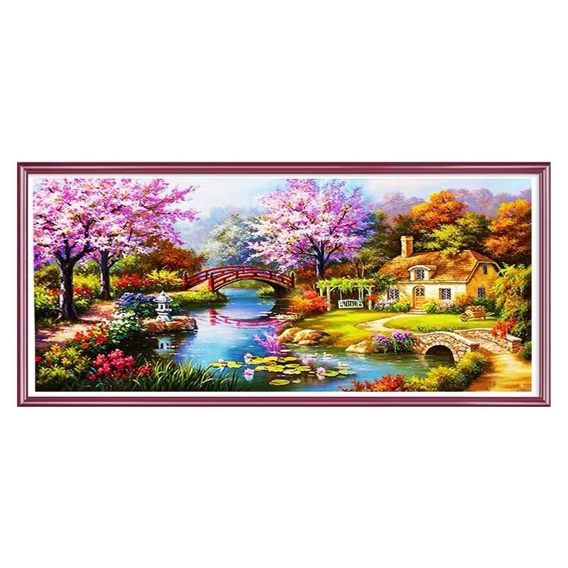 

5d Алмазная картина, полная алмазная большая пасторальная пейзажная наклейка, алмазная спальня, простая современная алмазная вышивка, вышивка крестом, мозаичное искусство, новое сделай сам 100-50CM белый