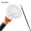 Transparent Ellipse Ball Round Glass Golden Red Alloy Fairy Wands  Walking Stick Wand Cosplay Wedding Birthday Party 90cm
