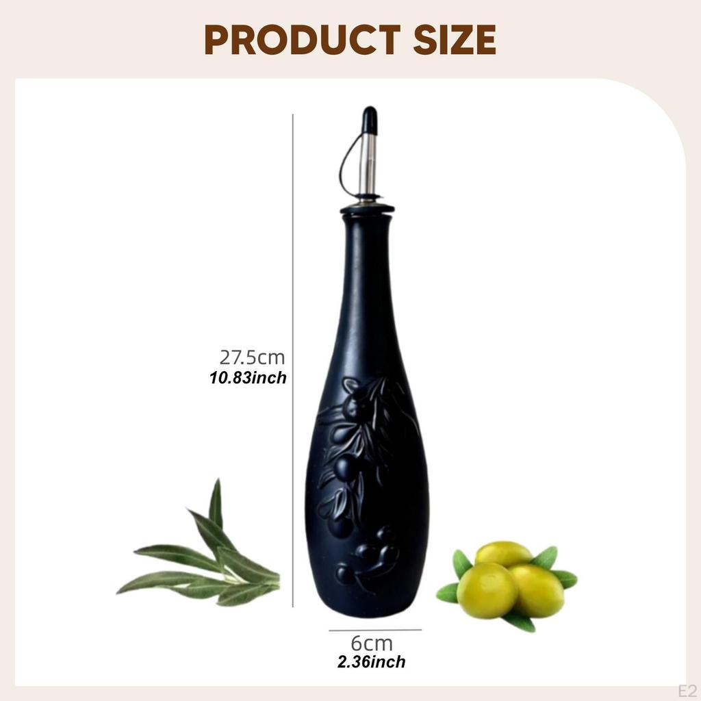 350 Ml Oil Bottle for Soy Syrup, Nordic Spout, Heat-resistant, with Lid, Olive Dispenser