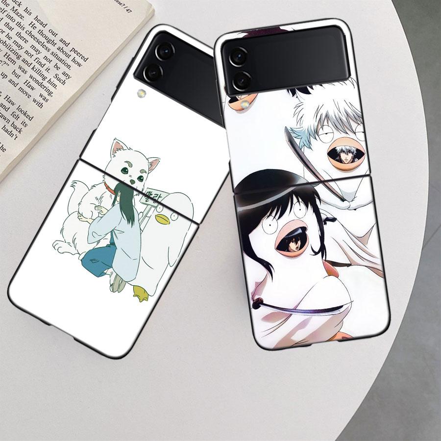 Anime Gintama Mr. Raindrop Phone Case For Samsung Z Flip 7 6 5G Galaxy Z Flip 5 4 3 Black Hard Cell Cover Luxury PC Shell Coque