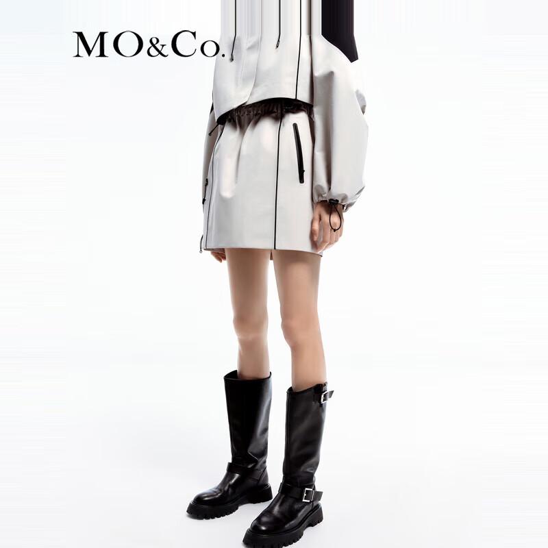 MO&Co. Elastic Waist Sporty Straight Short Skirt