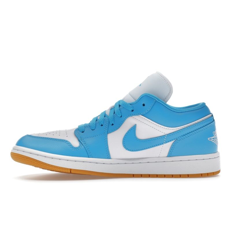 Air Jordan 1 Low Dark Powder Blue Gum Women Sneakers White Gum-Light-Brown DC0774-104