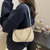 Bag Women's Pure Desire Pearl Metal Double Chain Underarm Bag Commuter Women's Bag Shoulder Bag