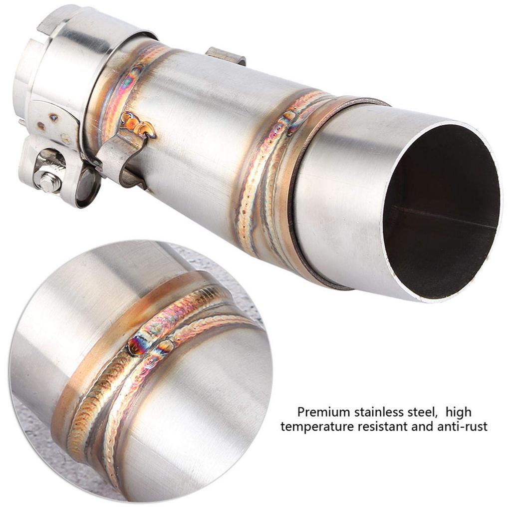 Ninja 250r Muffler, Qiilu Motorcycle Exhaust Slip Middle Link Pipe Adapter Connector for Kawasaki Z250 Ninja 250 13-16
