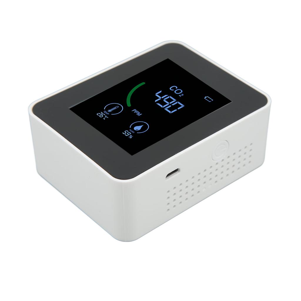 Carbon Dioxide Detector USB Charging TVOC Sensor Semiconductor Air Quality Monitor with Temperature