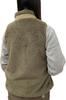 Logo Spark Women's Lined Shaggy Boa Vest, Size M, Khaki, Size 46