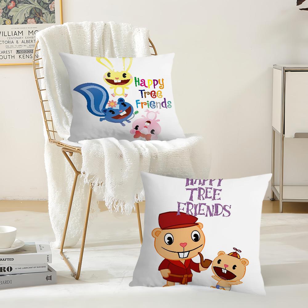 Anime Happy T-tree Friends Pillow Case Suitable For Bedrooms Living Rooms Cars Home Decoration